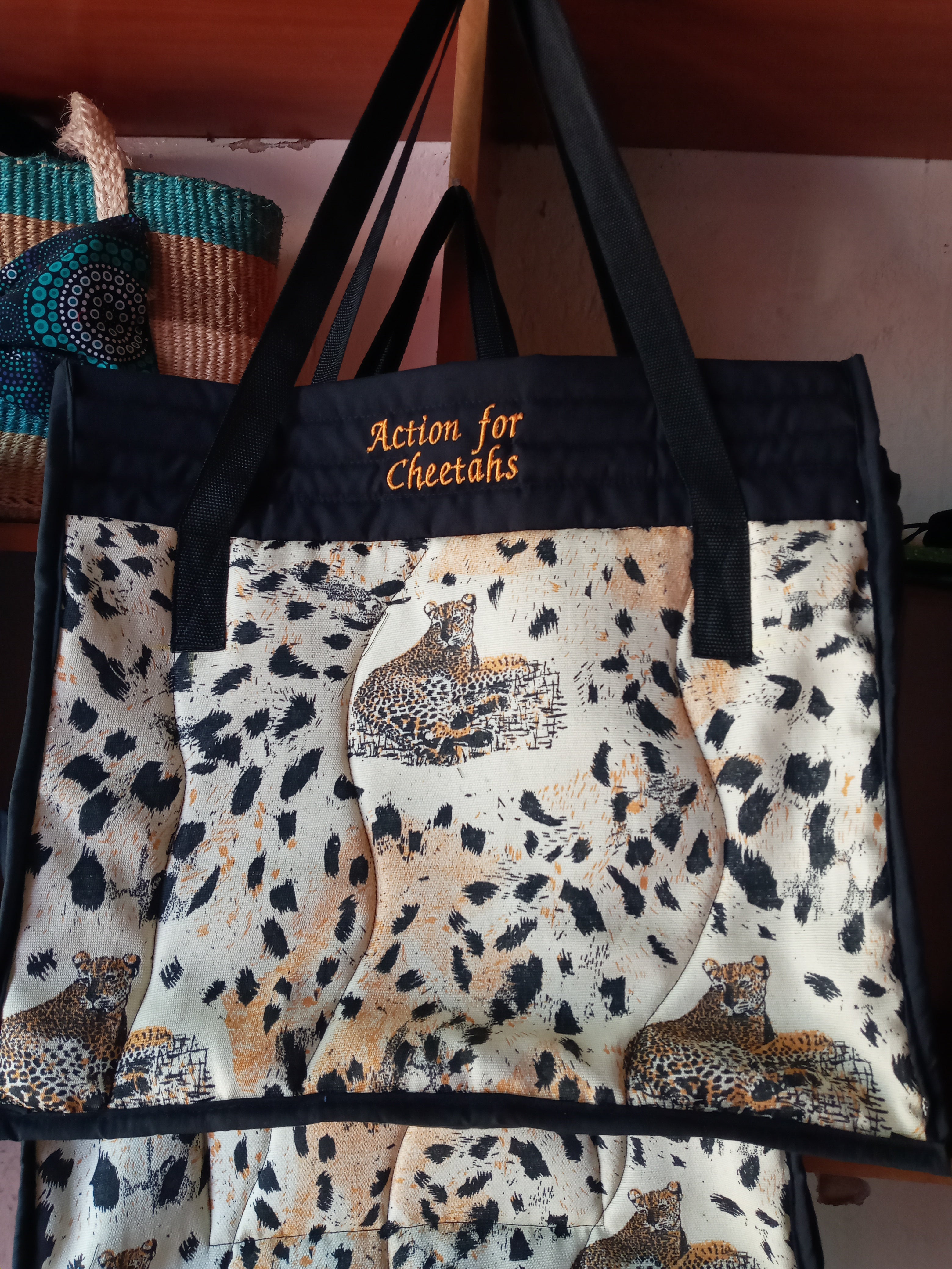 Animal print tote bag